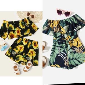 Two summer floral shorts outfits 8y